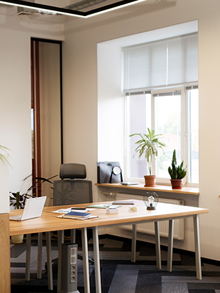 Aesthetic office decoration with one chair